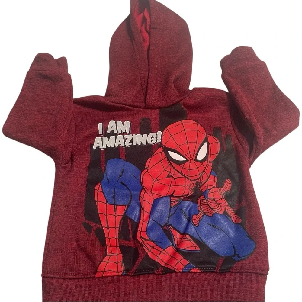 Marvel Spider-Man boys 2-fer size 2T/3T hooded sweatshirt and 2 piece Pajama set